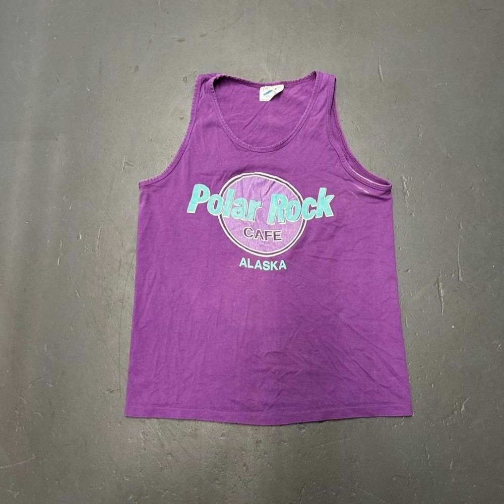 Vintage 90s single stitch Polar rock cafe hard rock Alaska vibrant tank top